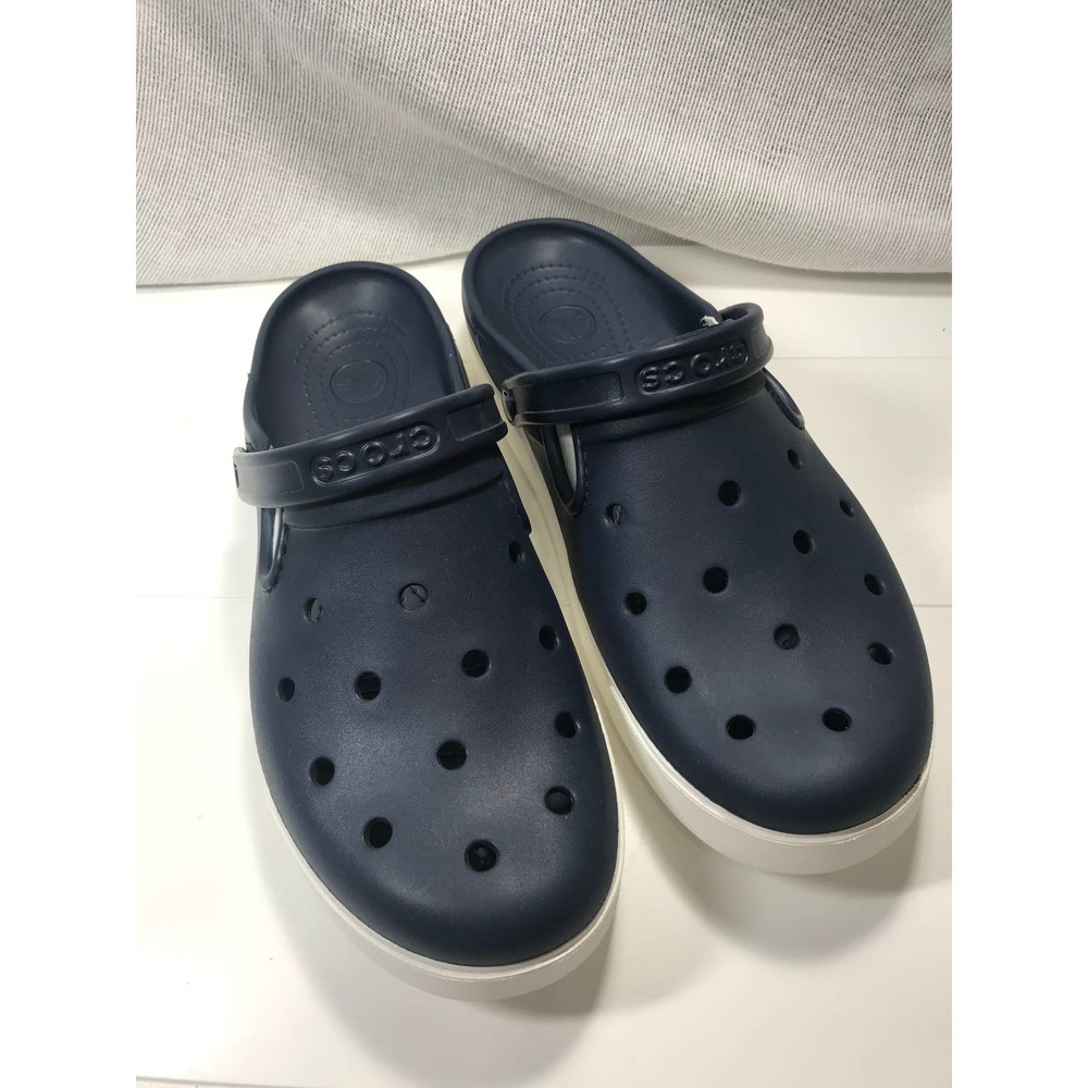 Crocs Men’s Size 12 Clogs Mules Blue & White Sandals